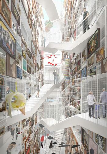 Artis impression atrium Collectiegebouw Museum Boijmans Van Beuningen Rotterdam. Ontwerp: MVRDV