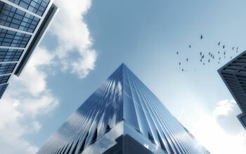 De zijkanten van de glaspanelen buigen naar buiten waardoor de gevel een uniek aanzicht krijgt. Copyright: Luxigon