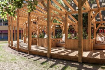 Buitenpaviljoen voor chemotherapie in Hilversum.