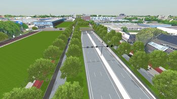 Binckhorstlaan vogelvlucht. Beeld: Projectorganisatie Rotterdamsebaan