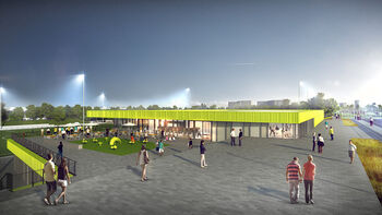 Sportgebouw, animatie MoederscheimMoonen Architects (afbeeldingen