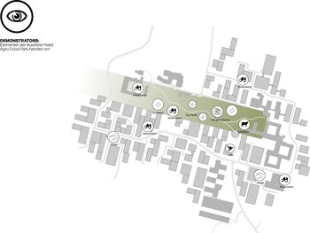 Overzicht van showrooms en testfaciliteiten. © William McDonough + Partners