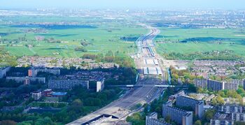 Park en Sportpark op tunneldak A4 in Schiedam
