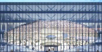 Tianjin Binhai Bibliotheek van MVRDV bijna klaar
