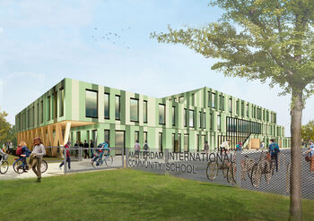 Modulair schoolgebouw voor expatkinderen in Amsterdam