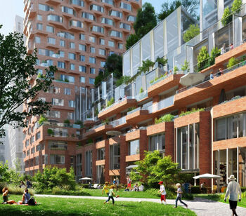 Stadsbiotoop Zuidas met bioscoop, bowlingbaan en woningen