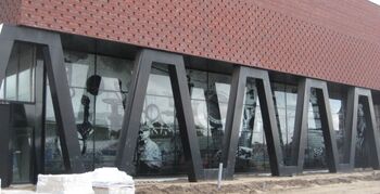 Digitaal geprint glas in gevel in zwembad De Lieberg