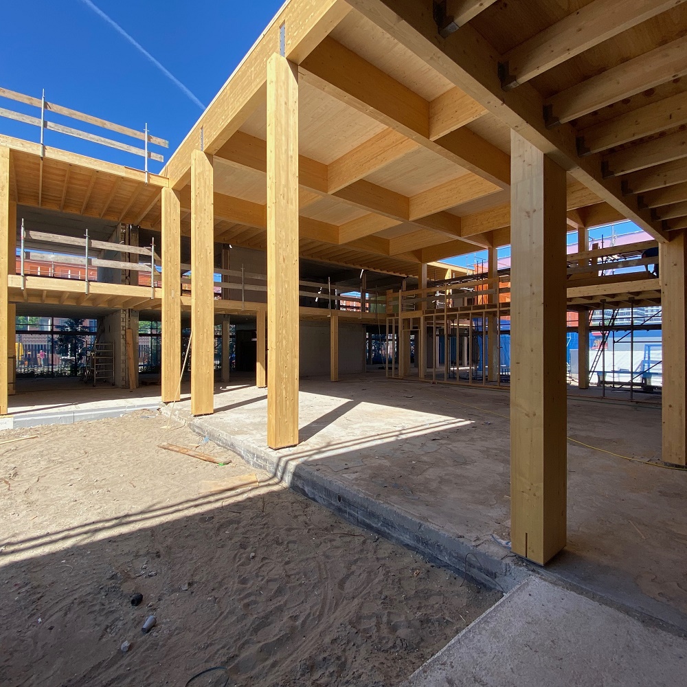 Hout geraamte Wereldburger