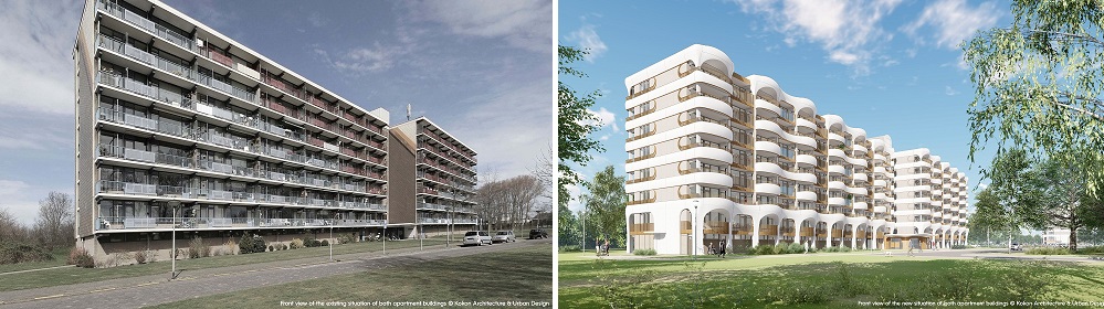 Flatgebouw 3D print gevel